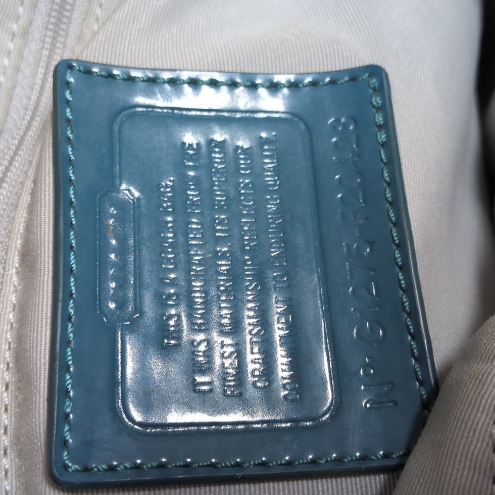✨ SOLD✨Coach SET Signature Jacquard Teal Metallic Stripe Hobo Wristlet Wallet - Picture 12 of 12